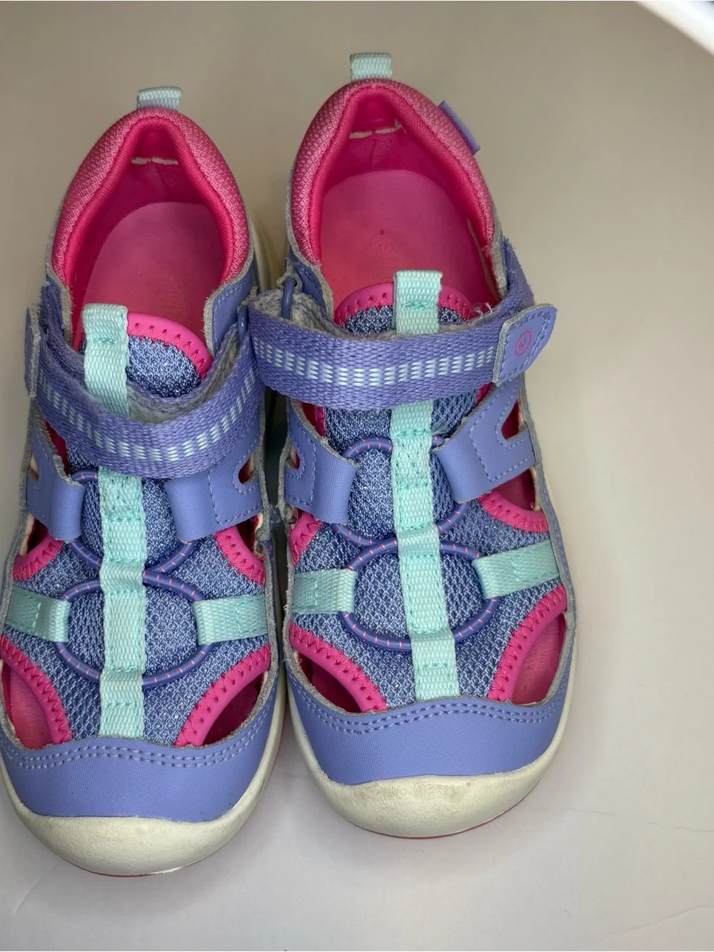 Stride Rite Liam Sandal/Water Shoe - purple/pink/aqua- toddler size 9.5M
